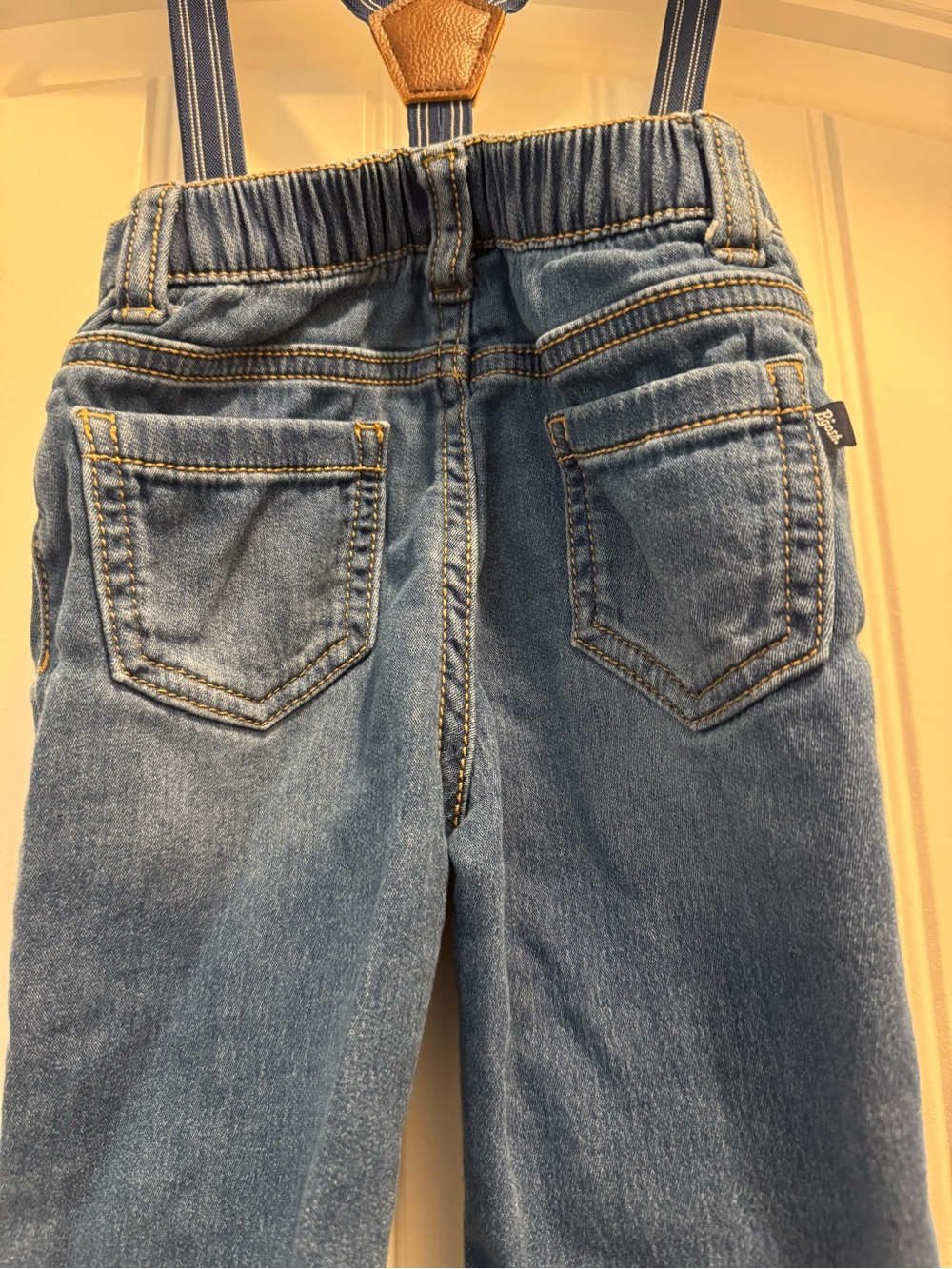 Blue Denim Jeans with Suspenders - Picture 5 of 8